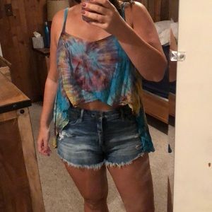 Asymmetrical tie dye crop top from Thailand